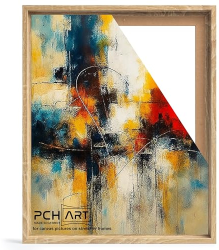 PCH[art] Schattenfugenrahmen in Eiche Sonoma Optik|für Leinwandbilder auf Keilrahmen|Größe: 40x50 cm| Rahmen ohne Glas und Rückwand