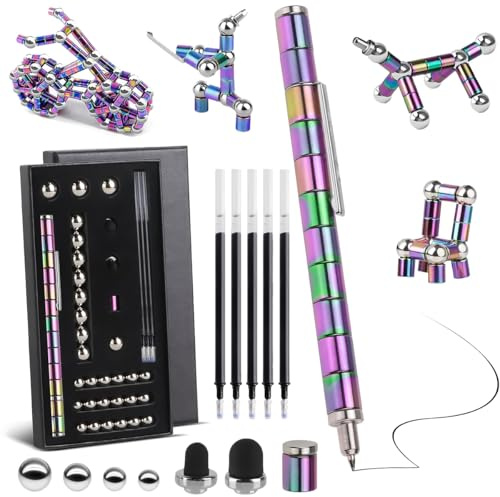 Tigerhu Bolígrafo Magnético, Divertido Juguete Antiestrés ultifunción, Fidget Pen Regalos para Hombres, Mujeres, Niños y Cumpleaños Festival Regalo Adolescentes, Gadgets Tecnologicos