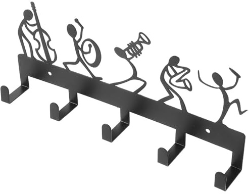 Toyvian Support Mural Porte-clés en Fer Forme de Touche de Piano avec 5 Crochets Muraux Élégants et Installation Facile pour Porte-manteau à Chapeaux et Porte-parapluie L'entrée