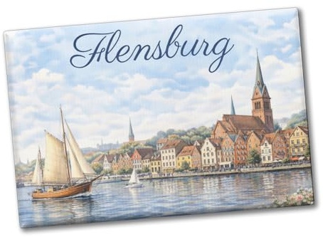 Hafenstadt Flensburg Souvenir Magnet für Küstenliebhaber Perfektes Erinnerungsstück oder maritimes Dekomagnet