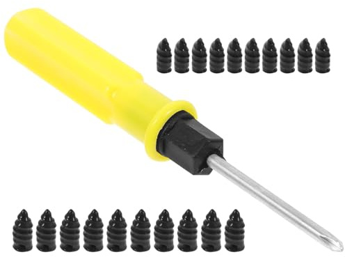 RORPOIR Kit Riparazione Pneumatici Auto per Riparare Piccoli Fori su Gomme e Ruote Auto Cacciavite Ergonomico 21 Pezzi, Chiodi in Plastica e Ferro