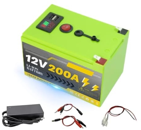 Batteria a ciclo profondo Batteria al litio LiFePO4 da 200000 mAh 12 V 4000+ cicli profondi, for UPS, cercatore di pesci for kayak, pannello solare, giocattoli con ruote elettriche,(Orange)