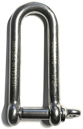 US STAINLESS Stainless Steel 316 Long D Shackle 1/2 (12mm) Marine Grade Dee