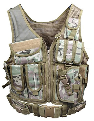 Goetland Taktische Weste aus 600D Polyester Einsatzweste für Outdoor Camping Wandern CS Feld Einstellbar