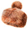 Futrzane Classic Bommel Mütze - Fellmütze Damen - Russen Wintermütze aus Pelz (One Size, Orange Classic)
