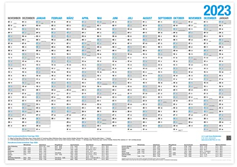 XXL Wandkalender 2023 / Kalender Jahresplaner - 14 Monate Jahreskalender (89 x 63 cm)
