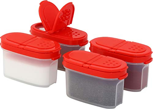 Signoraware Premium Gewürzboxen Aufbewahrungsboxen für Gewürze in groß und klein mit praktischen Streuer aus BPA-Freiem Plastik luftdichtes Vorratsdosen Set für die Küche (4er Pack klein)