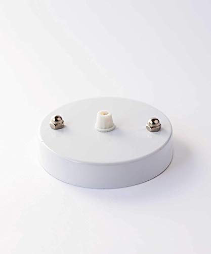 Pendant Ceiling Rose Light Fitting, White Matt Electrical UK Supplier Next Day Diameter 100mm