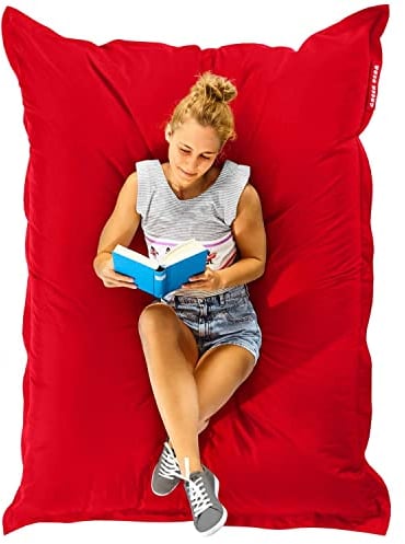Green Bean Sitzsack XXL 140x180cm 380 Liter Kinder & Erwachsene Bean Bag EPS Perlen Füllung Riesensitzsack Groß Draußen Outdoor Liegekissen Waschbar Wetterfest Lounge Sitzkissen Bodenkissen Rot