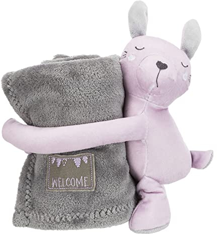 TRIXIE Junior Set Kuscheldecke, Hase, Plüsch, 75 × 50 cm, Grau/Lila