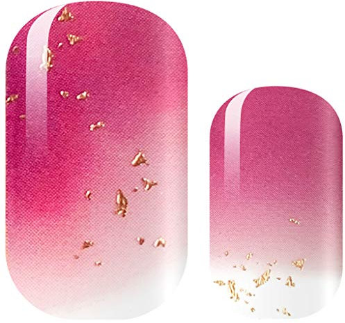 AVOA Beauty Nagelfolie - Eve, ombre, rosa, pink, magenta, gold, semi-transparentes Nail Art Design, 16 dünne selbstklebende langanhaltende Nail Wraps