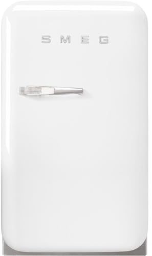 Smeg FAB5 Retro Mini Fridge – 50s Style Compact Small Refrigerator, 1.2 cu ft, Automatic Defrost, LED Lighting, Adjustable Shelves– Made in Italy – Perfect for Home, Dorm, Office, Hotel -White