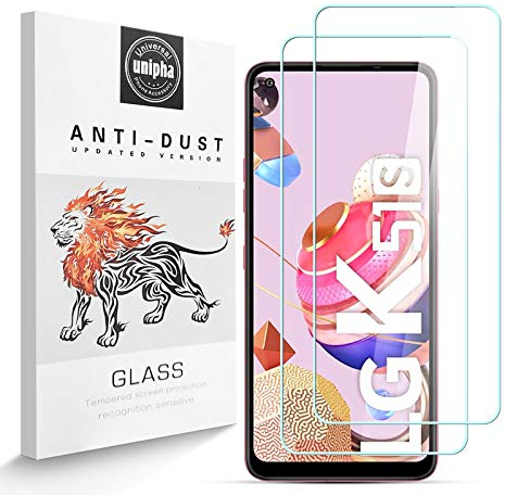 Zidwzidwei Stücke Schutzfolie für LG K51S, 9H-Härte Tempered Glass, Anti-Kratzer, Einfache Installation, Anti-Fingerabdruck Displayschutzfolie für LG K51S [2 Stück]