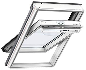 VELUX Dachfenster GGU 0066-3-fach Verglasung 'Energie Plus' mit Anti-Tau-Effekt inkl. Eindeckrahmen und BDX (EDW 2000 - für hohe Ziegel/Welle von 4,5cm - 12,0cm Höhe inkl. BDX, 78 x 98 - MK04)