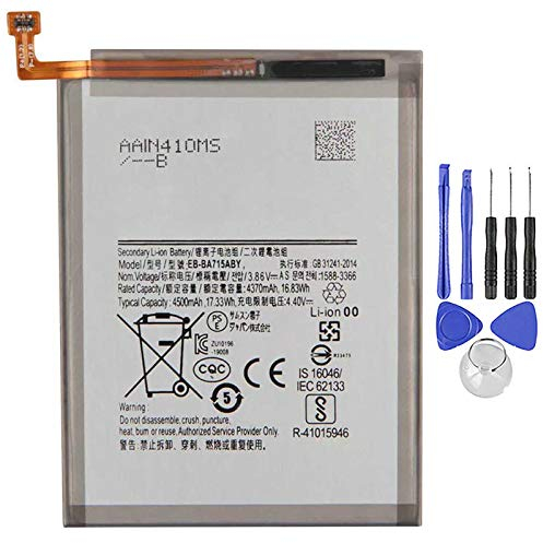 Batterie compatible avec Samsung A71 A715 EB-BA715ABY 4500 mAh avec kit de démontage inclus