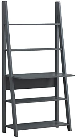 Timber Art Design Riva Ladder Shelf 5-Tier Open Storage Shelves Industrial Bookcase Rack Plant Stand for Living Room Bedroom Kitchen Rustic Shelf Organiser Unit 175.4 x 84.2 x 50 cm
