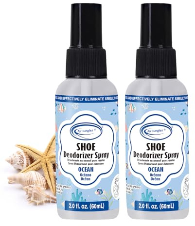 Air Jungles Shoe Deodorizer Spray 2 Oz 2-Pack, Ocean Scent Odor Eliminator