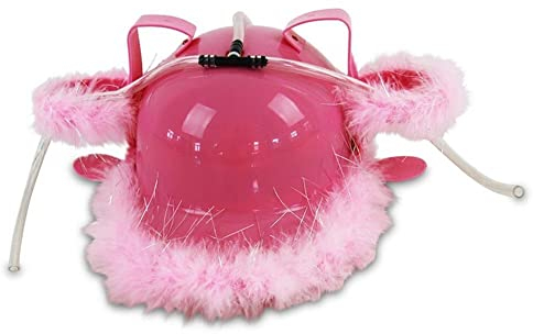 Party Trinkhelm Rosa Plüsch Bierhelm Pink Mit Strohhalm JGA Mottoparty
