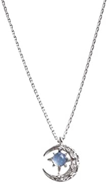 Eomsky Catena di Luna, Collana Stella in Argento Sterling 925 da Donna con Blu/Rosa, Pendente per Ragazze e Signore