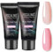 ROSALIND Rosa Poly Nägel Gel, 2pcs Pink Poly Nagel Gel 30ml, Quick Extension Building Acrylic Nagelgel Nagelverlängerungs Gel Soak off UV LED Nail Extension Gel für Anfänger Profis Salon Hause DIY