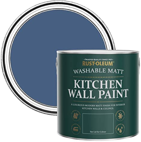 Rust-Oleum Blue Washable Kitchen Wall Paint in Matt Finish - Ink Blue 2.5L