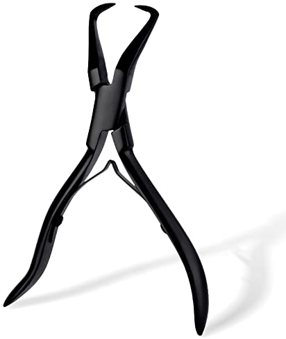 EHDIS Edelstahl Haarverlängerungs Zangen Werkzeug für Entfernen Microring Extensions, Nanoringe mit Silikon, Zange für Entferner Nano Ring Microring Extensions