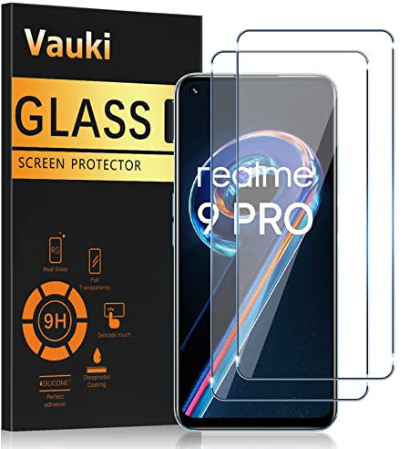 Vauki 2 Unidades Protector Pantalla para Realme 9 Pro, Cristal Templado Ultrafina Transparente Película Protectora para Realme 9 Pro 5G, Antiarañazos Antihuellas Sin Burbujas [6.6 pulgadas]