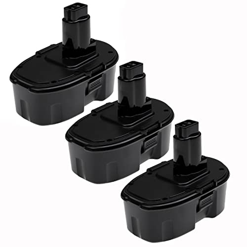 EXTENSILO 3x Battery Replacement for Dewalt DW9098, DW9096 for Power Tools (3300 mAh, NiMH, 18 V)
