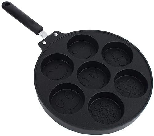 Sartén para Tortitas Panina De Huevo No Palo, Sartén De Freis De Aluminio De 7 Taza, Fabricante De Tortillas con Mango De Agarre De Goma