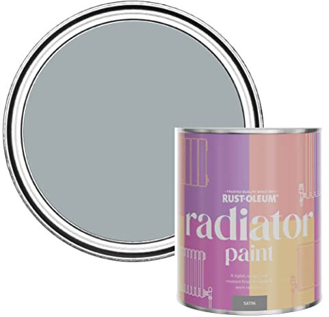 Rust-Oleum Grey Heat Resistant Radiator Paint in Satin Finish - Mineral Grey 750ml