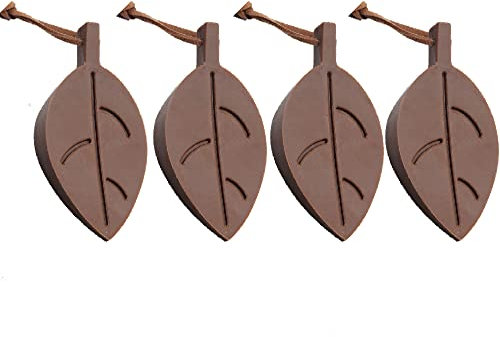 Door Wedge Stop, 4 Pcs Silicone Non-Slip Door Stops, Flexible Cartoon Leaf Shaped Door Stopper Wedge for Home Office - Brown