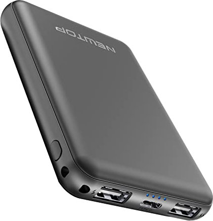 N NEWTOP PB31 Power Bank 2.1A Doppia Ricarica Veloce USB Caricabatterie Tascabile Universale 5000mAh per Bagaglio Mano Batteria Esterna per Cellulari Smartphone Samsung Oppo Huawei Xiaomi (Black)