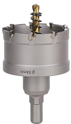 Vearter TCT Scie-cloche en carbure de tungstène 54 mm avec foret pilote - Cutter pour métaux durs, acier inoxydable, acier doux, alliage d'aluminium, cuivre, fer, plastique et fibre de verre