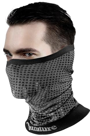 Qunature Multifunktionstuch Schlauchschal Winter Halstuch Winddichter Elastischer Atmungsaktiver Halswärmer Damen & Herren für Outdoor-Sport Skifahren Laufen Radfahren Wandern Schwarz