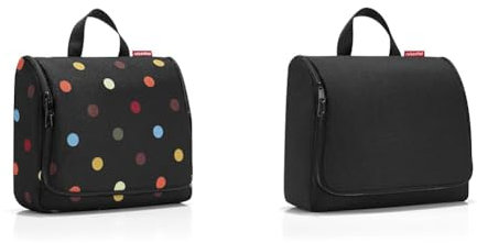 reisenthel toiletbag XL Dots Maße: 28 x 25 x 10 cm/Maße: 28 x 59 x 9 cm expanded/Volumen: 4 l & toiletbag XL Kosmetikkoffer, 28 cm,4L, Black