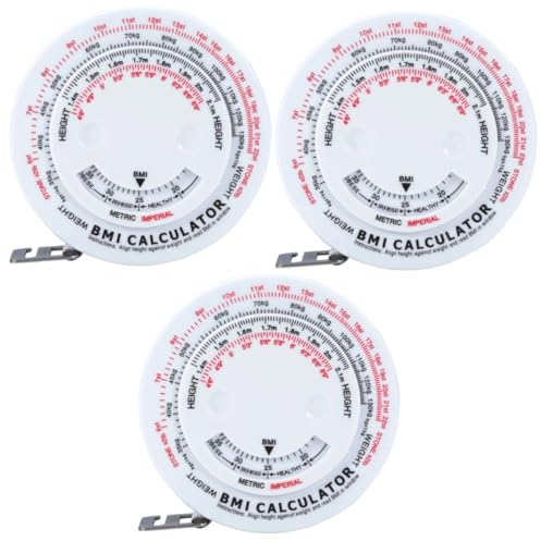Gatuida 3st Körper Rollmaßband Fett Einziehbares Klebeband Bmi-körperband Body Mass Index Tape Bmi Maßband Körperfett Tape Weiches Maßband Körper Messband Weiß Werkzeug Fitness Anzahl
