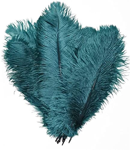 Straußfedern große natürliche Straußfedern Handwerk DIY Feder Feder für DIY Home Wedding Party Office Dekoration Set von 10 pcs (blau) 25-30 cm