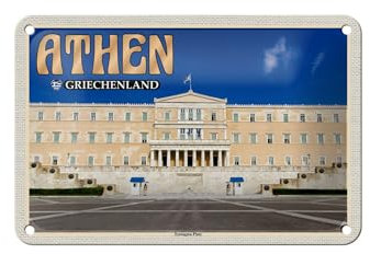 FEMER Blechschild Reise 18x12cm Athen Griechenland Syntagma Platz Schild