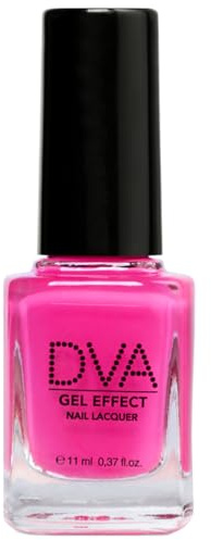 DVA Gel Effect Nail Lacquer, Smalto Unghie Effetto Gel Fucsia | con Maxi Pennello per una Stesura Uniforme, Finish Lucido e di Rapida Asciugatura, 100% Vegan, 11 ml