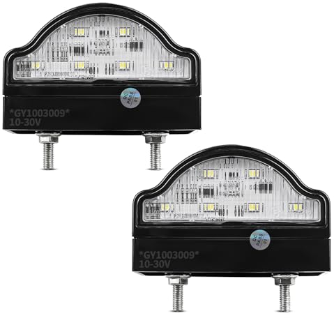 Aelmiyw 2 Pack License Plate Light,12V/24V Number Plate Light,Waterproof Led License Plate Lamp for Truck Trailer RV Car Caravan Boat Lorry