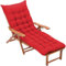 BangDon Einfarbiges Sonnenliegen-Kissen, extra dick, bequem und atmungsaktiv, Stoff, für Außenschaukel, Terrasse, Garten (Rot, 180 x 55 cm)