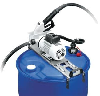 Piusi Nachfüllkit für AdBlue/DEF und Wasser mit Verstellbarer Halterung für Fässer. Pumpleistung 32 l/min bei 230V/50Hz, Automatikdüse, 6 m Schlauch und Fassanschluss AF2 | Suzzarablue F00201D5C