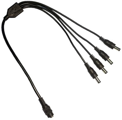 Domasvmd Cable divisor de alimentación DC5.5 x 2.1 mm, 5.5 x 2.1 mm, 1 hembra a 2/3/4/5/6/8 macho, cable adaptador para routers altavoz hembra a macho DC5521 cable de conexión