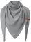 UMIPUBO Schal Damen Baumwolle Musselin Halstuch Dreiecksschal Dreieckstuch Herbst Unifarben Schal Halten Sie Warm Musselintuch Bequem Groß Elegant Leicht Scarf Damen Stola 190x80cm, Grau