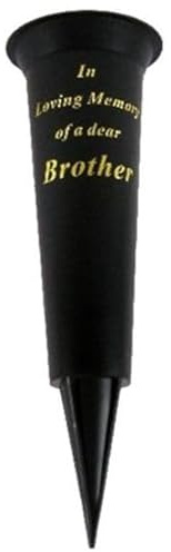 Special Graveside Memorial Grave Spiked Flower Vase In Loving Memory Special Memorial Vase for Graves - Plastic Cemetery Flower Holder with Spike, (2, Brother)