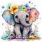 Elefant Diamant Painting Bilder, Tiere Diamond Painting Erwachsene, Elefant Diamond Painting Set, Geeignet als Wanddekoration für Zuhause 35x35cm