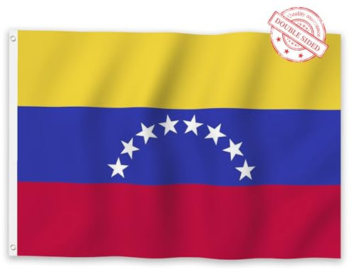 Aoihrraan Bandiera Venezuela 90x150cm Doppio Lato Bandiere Della Repubblica Venezuelana Bandiere Per Feste Esterne Giardino Casa Porch Party Decorazione Bandiere Con 2 Robusti Grommets