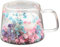 Tazas de café con flores - Tazas con flores para freír de 250 ml, tazas de café decorativas | Tazas transparentes con diseño de flores, tazas de café de vidrio de doble pared con flores secas, tazas d