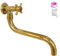 KOPYFANTAP Wasserhahn Wandmontage Kaltwasser Gold, 360° Drehbar Kaltwasserhahn Garten Lang, Wandarmatur Bad, Waschtischarmatur Wand für Küche Badezimmer, G1/2