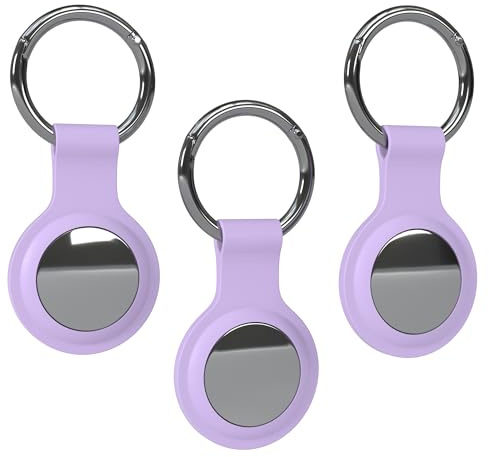 EAZY CASE - Schlüsselanhänger für AirTag Anhänger 3er Pack Hülle Silikon Lila AirTags Schutzhülle Air Tracker Schlüsselanhänger mit Schlüsselring geeignet auch als Air Tag Anhänger für Katze Hund Kind